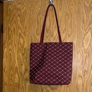 Chic Burgundy Patterned Tote Bag
